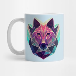 Colorful wolf geometric in hand drawn style Mug